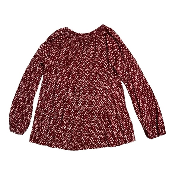 Wonderly LS Julianna Crepe Notch Gourmet Red Long Sleeve Blouse Size MP - Picture 2 of 7